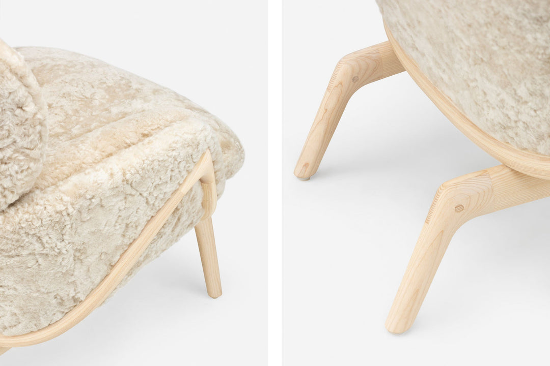 WHITE OILED ASH & MOHAWI CURLY SHEEPSKIN