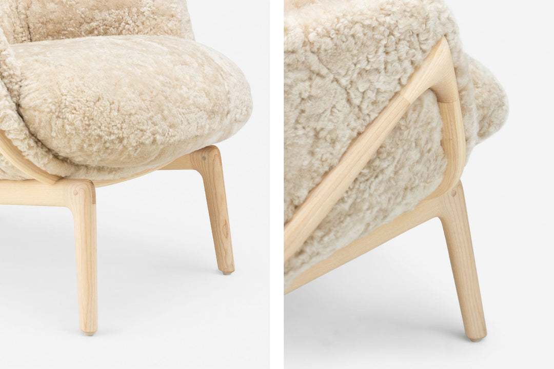 WHITE OILED ASH & MOHAWI CURLY SHEEPSKIN