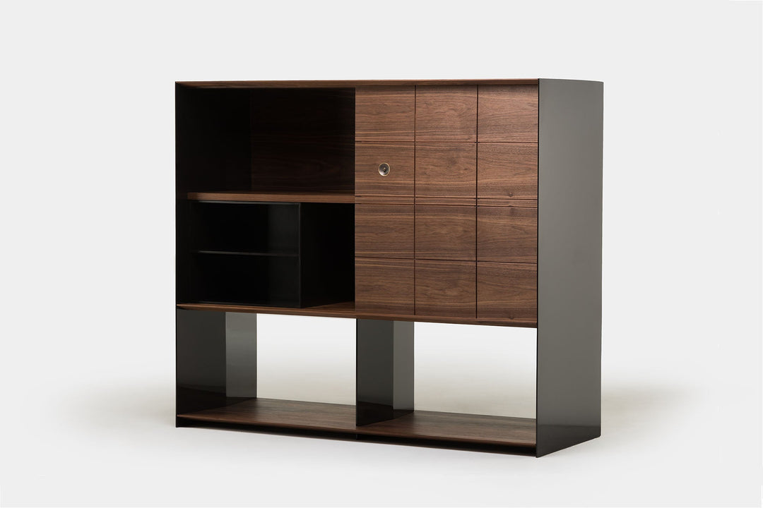 DANISH OILED WALNUT & BLACK GLOSS HDF