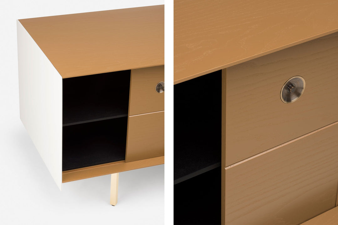 OCHRE PAINTED ASH & BONE GLOSS HDF