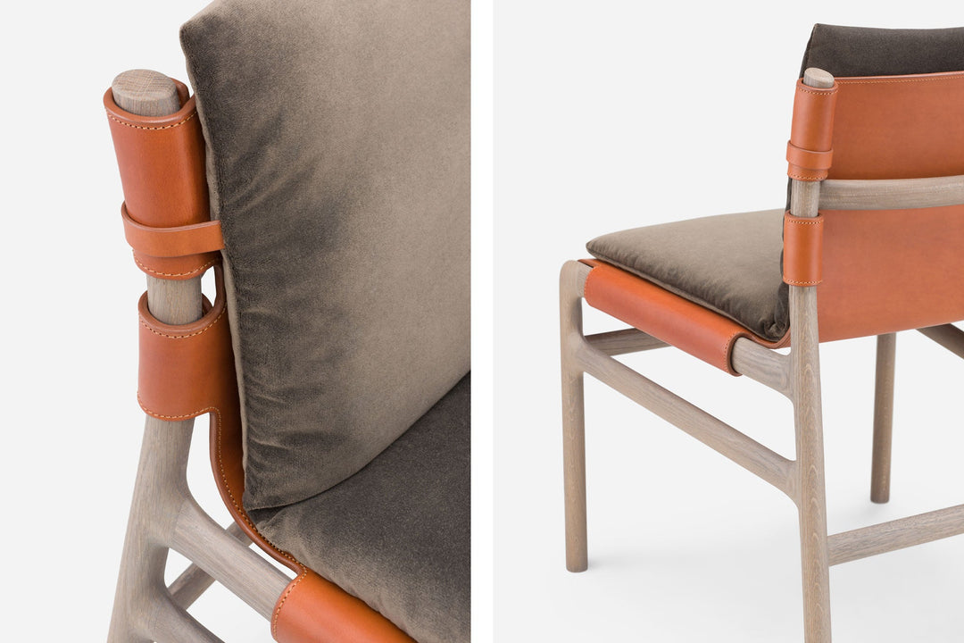 OXIDISED OAK & DARK TAN LEATHER & BALBOA 29 FABRIC