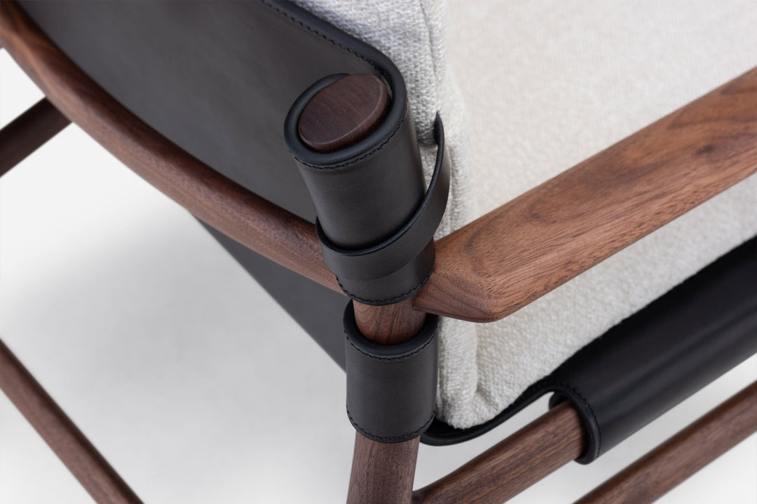 DANISH OILED WALNUT & BLACK LEATHER & ECRITURE 0210 FABRIC