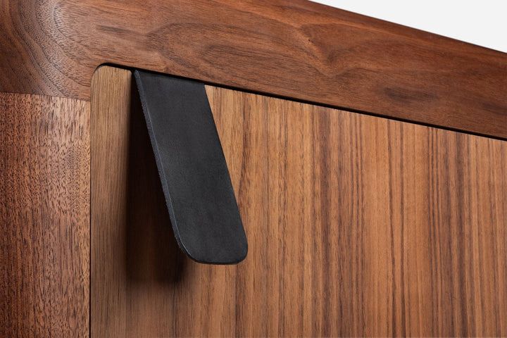 DANISH OILED WALNUT & WHITE GLOSS LACQUER & BLACK MARQUINA MARBLE