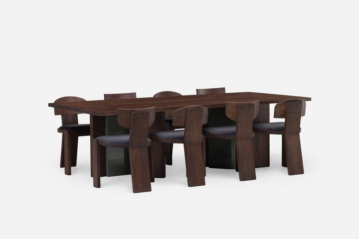 BLACK OILED WALNUT & COVE GLOSS HDF (MODEL: M + VEGA A CHAIR & VEGA B CHAIR)