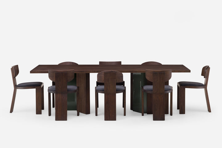 BLACK OILED WALNUT & COVE GLOSS HDF (MODEL: M + VEGA A CHAIR & VEGA B CHAIR)