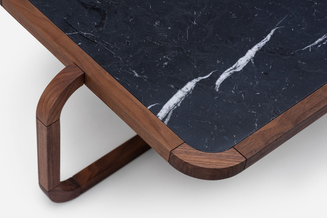 DANISH OILED WALNUT & BLACK MARQUINA MARBLE (MODEL: GM)