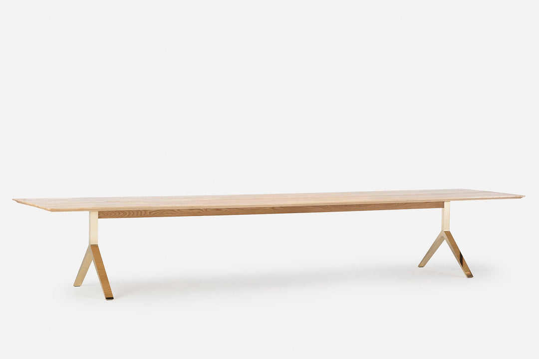 DANISH OILED ASH & POLISHED BRASS (MODEL: V)