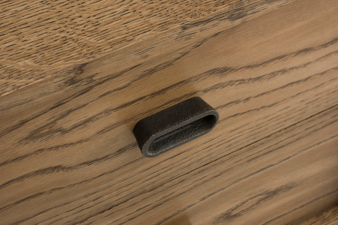 BLACK OILED OAK & CAST IRON