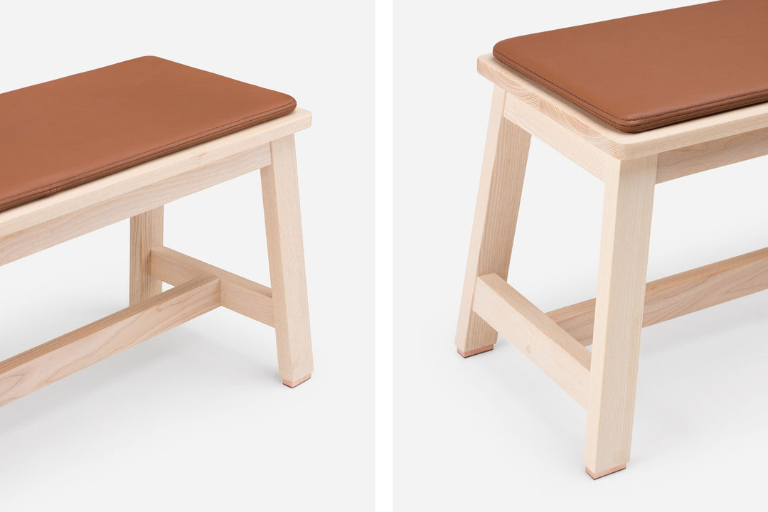 WHITE OILED ASH (MODEL: 449 + OPTIONAL SEAT PAD IN BROWN NATURAL GRAIN LEATHER)