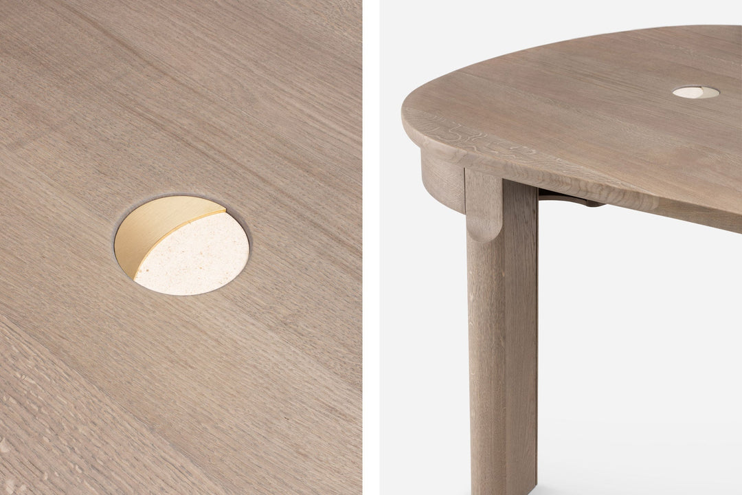 OXIDISED OAK & BRUSHED BRASS & ATAIJA CREME LIMESTONE