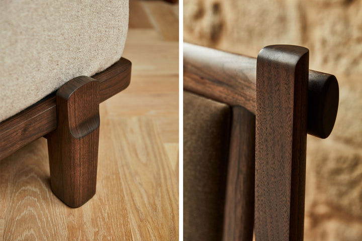 TWENTY-FIVE UPHOLSTERED BED