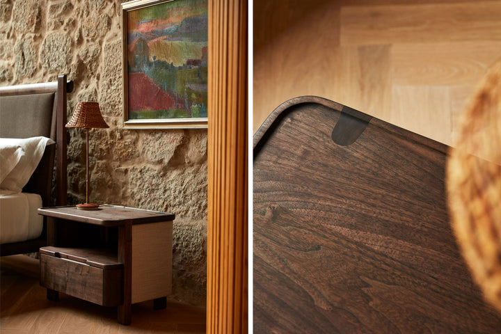 TWENTY-FIVE BEDSIDE WITH UPHOLSTERY