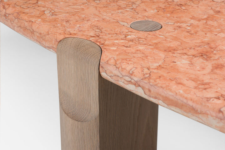 ROSA NEGRAIS MARBLE & OXIDISED OAK (MODEL: LFM, H 35 CM)