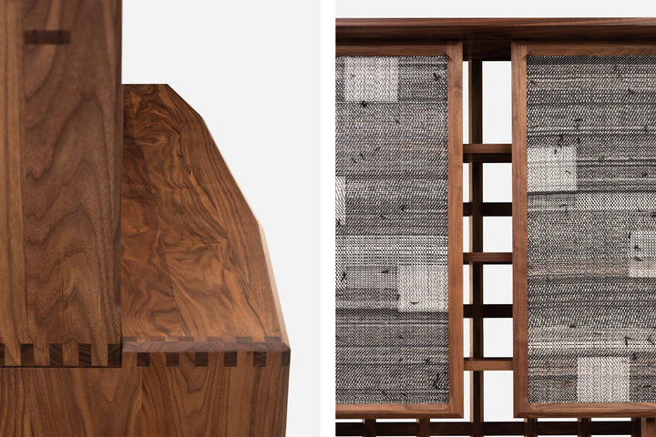 DANISH OILED WALNUT & GREY CERAMIC & CATARINA RICCABONA PANELS (MODEL: LFN)