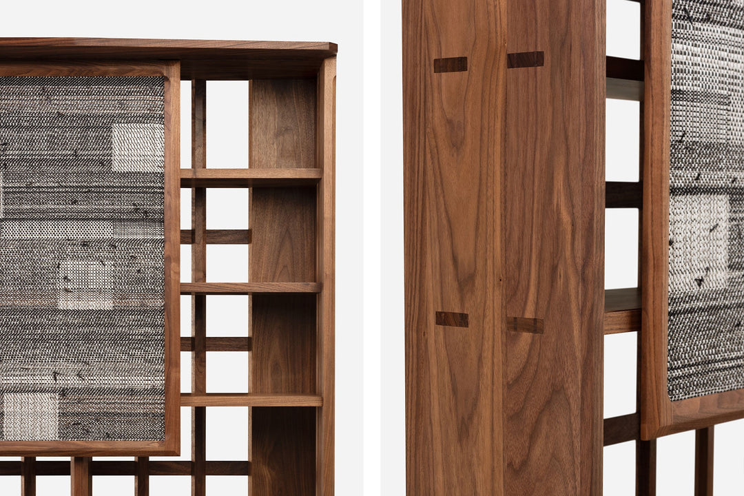 DANISH OILED WALNUT & GREY CERAMIC & CATARINA RICCABONA PANELS (MODEL: LFN)