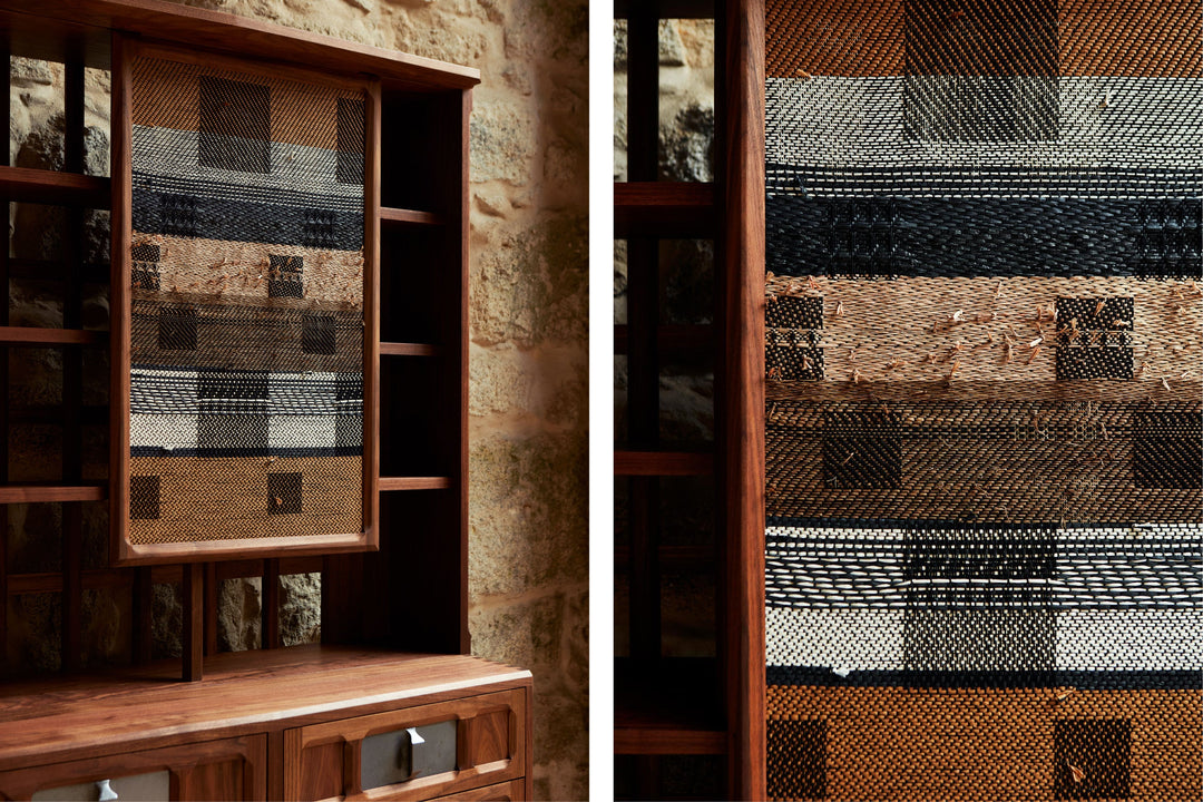 DANISH OILED WALNUT & GREY CERAMIC & CATARINA RICCABONA PANEL (MODEL: MFN)