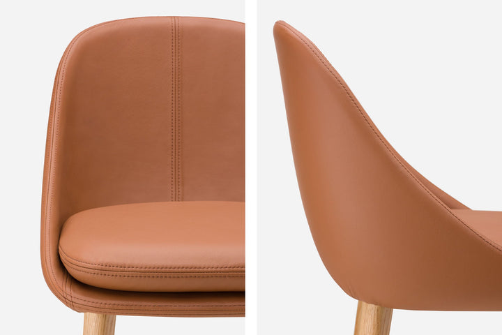 DANISH OILED OAK &amp; BROWN NATURAL GRAIN LEATHER (MODEL: P)