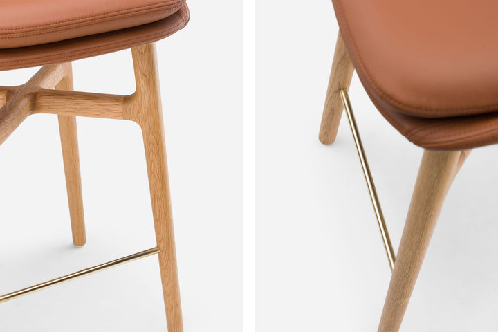 DANISH OILED OAK &amp; BROWN NATURAL GRAIN LEATHER (MODEL: P)