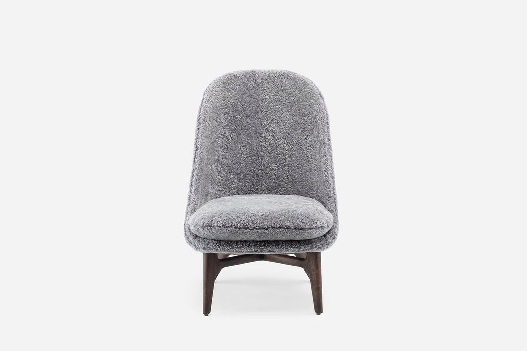 BLACK OILED WALNUT & SCANDINAVIAN GREY CURLY SHEEPSKIN