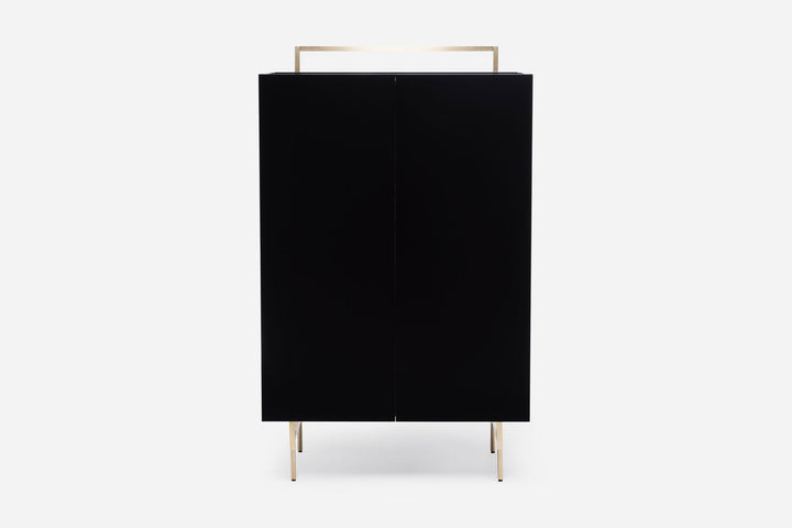 BLACK OILED WALNUT & BLACK GLOSS HDF & BRUSHED BRASS