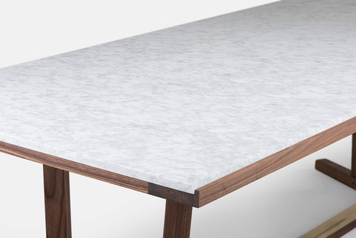 DANISH OILED WALNUT & CARRARA MARBLE & BRUSHED BRASS