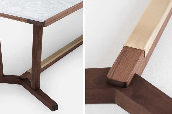 DANISH OILED WALNUT & CARRARA MARBLE & BRUSHED BRASS