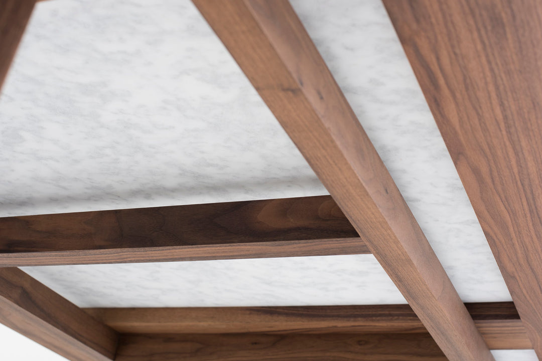 DANISH OILED WALNUT & CARRARA MARBLE & BRUSHED BRASS