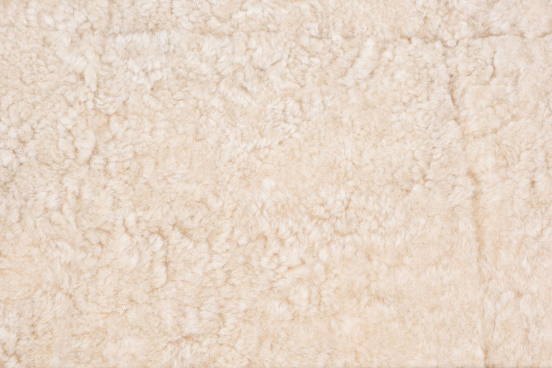 BLACK OILED WALNUT & MOHAWI CURLY WOOL SHEEPSKIN & BLACK LEATHER STRAPS