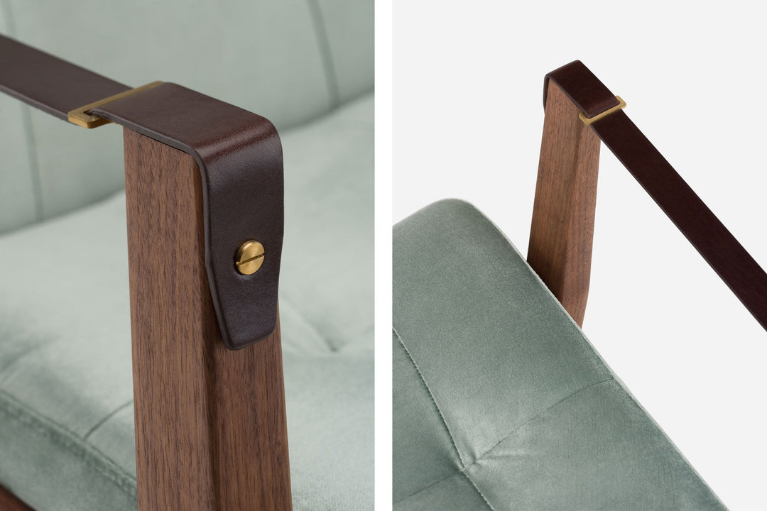 DANISH OILED WALNUT & AVALON 2 035 & BROWN LEATHER STRAPS