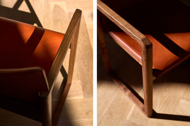 DANISH OILED WALNUT & DARK TAN LEATHER