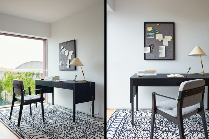 BLACK PAINTED ASH & SUNNIVA 2 242 & BLACK LEATHER STRAPS (+ DRAPE DESK)