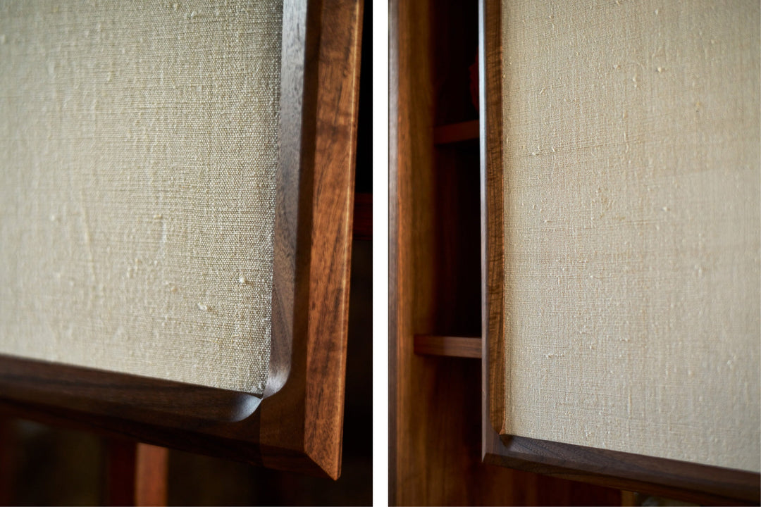 DANISH OILED WALNUT & NATURAL WHITE FLORES LINEN TEXTILE