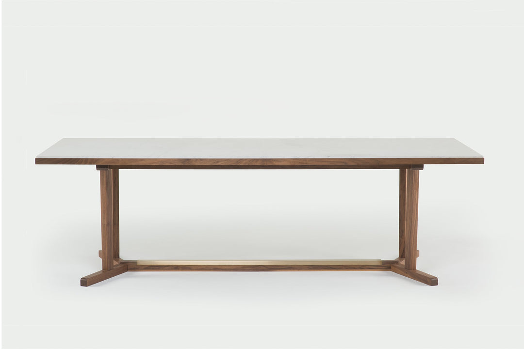 DANISH OILED WALNUT & CARRARA MARBLE & BRUSHED BRASS