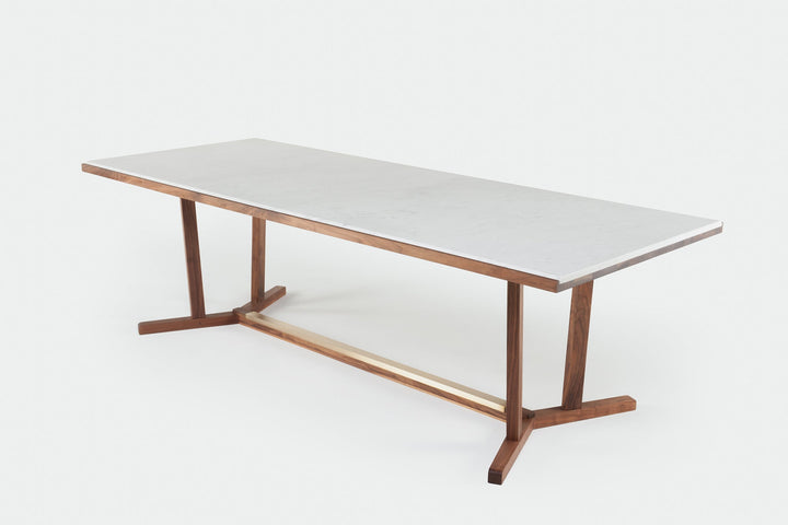 DANISH OILED WALNUT & CARRARA MARBLE & BRUSHED BRASS