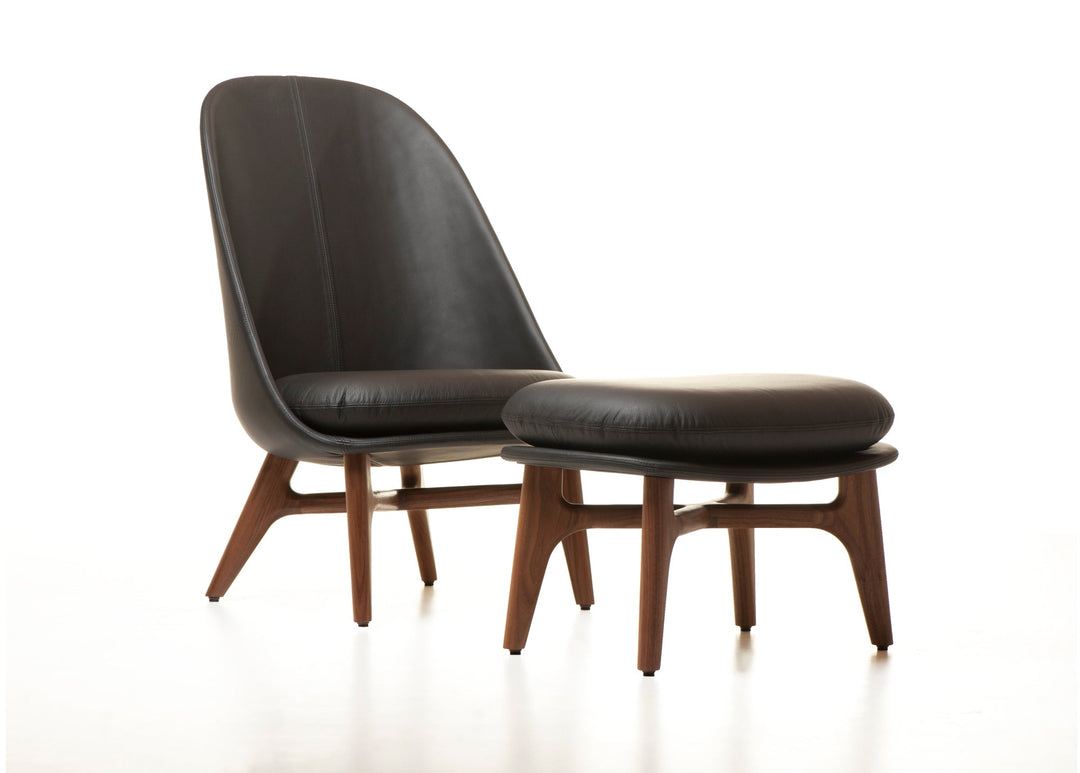 DANISH OILED WALNUT & BLACK LEATHER (+ SOLO OTTOMAN)