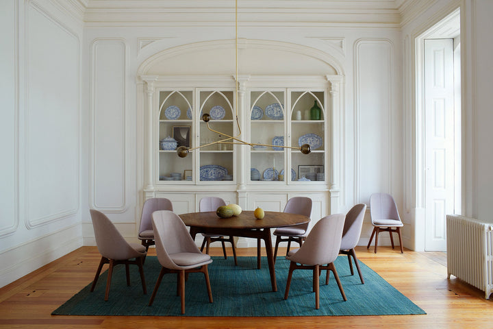 DANISH OILED WALNUT (MODEL: LR + SOLO DINING CHAIR + LATTICE)