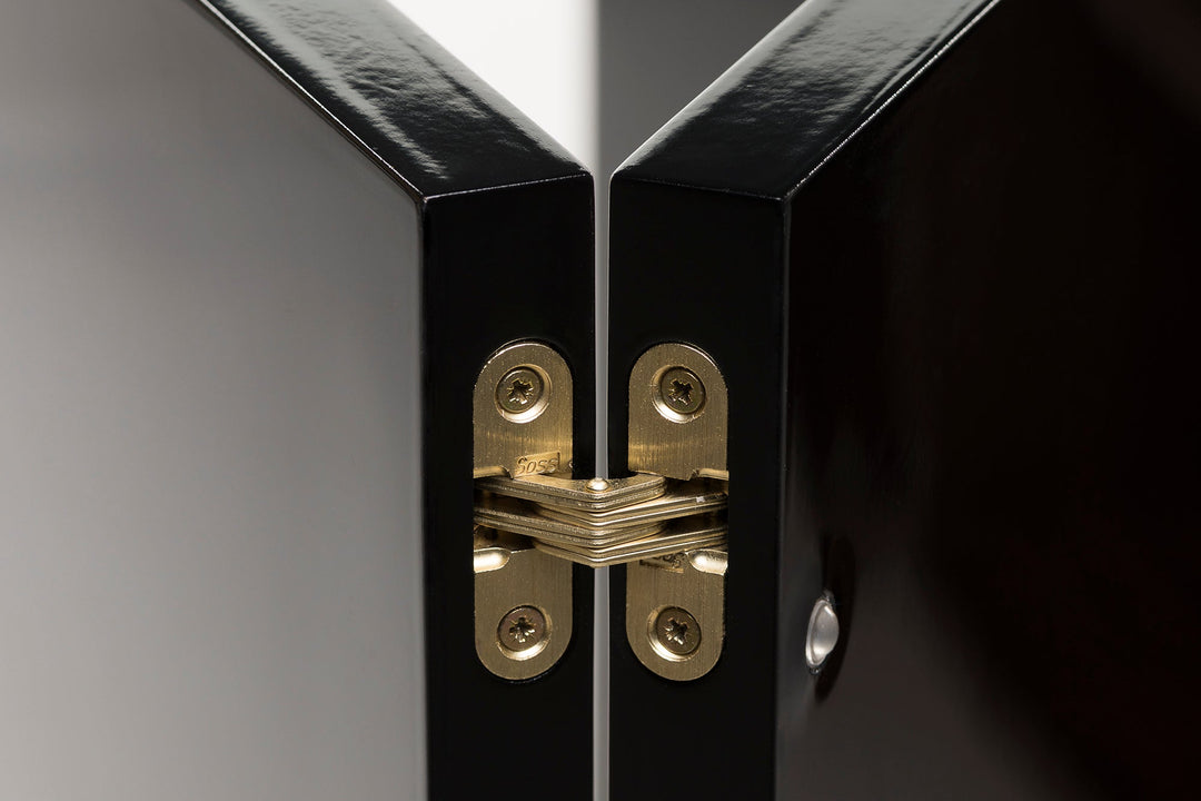 DANISH OILED WALNUT & BLACK GLOSS HDF & BRUSHED BRASS